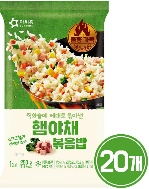 아워홈 햄야채 볶음밥, 250g, 20개
