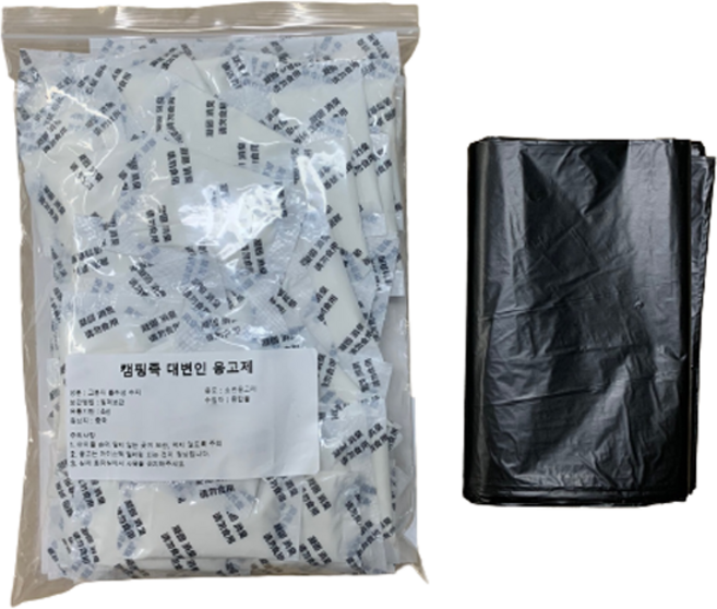 대변 응고제 소변 응고제 캠핑용 차박용 휴대용 화장실 변기 처리용품 100개+비닐 20매, 1개