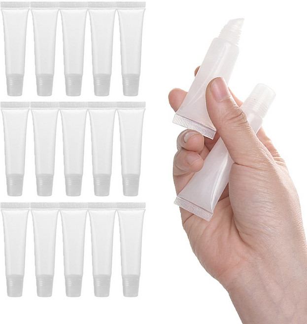 이지유 여행용 공병 튜브 세트 휴대용 치약 핸드크림 화장품 소분 용기 립밤, 15개, 투명 5ml