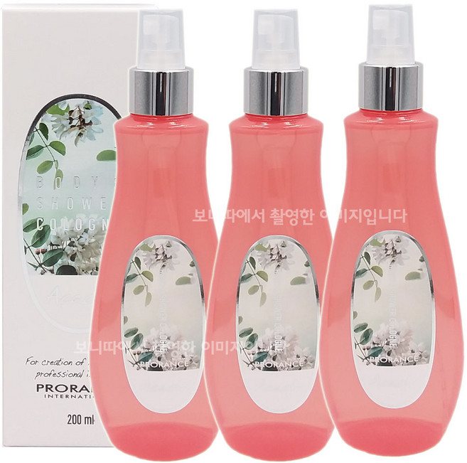 (1+1+1)프로랑스 바디 앤 샤워코롱 아카시아 (바디미스트 향수), 200ml, 3개