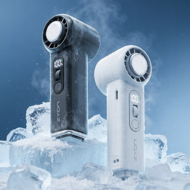 자이온 100단조절 휴대용 선풍기 저소음 냉각 핸디형 BLDC 손풍기, 화이트, QCF100STEP