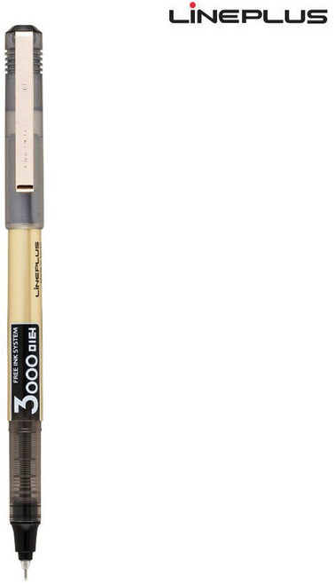 라인플러스 3000미터 펜 0.38 12개입 1다스 검정색, 단일