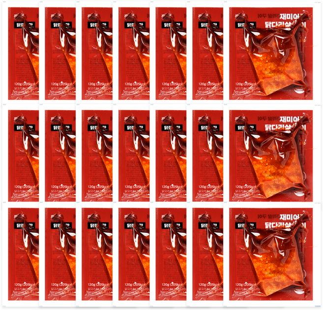 재미어트 닭다리살 구이 순살 닭다리 오븐구이 닭갈비 맛 (냉동), 120g, 21개