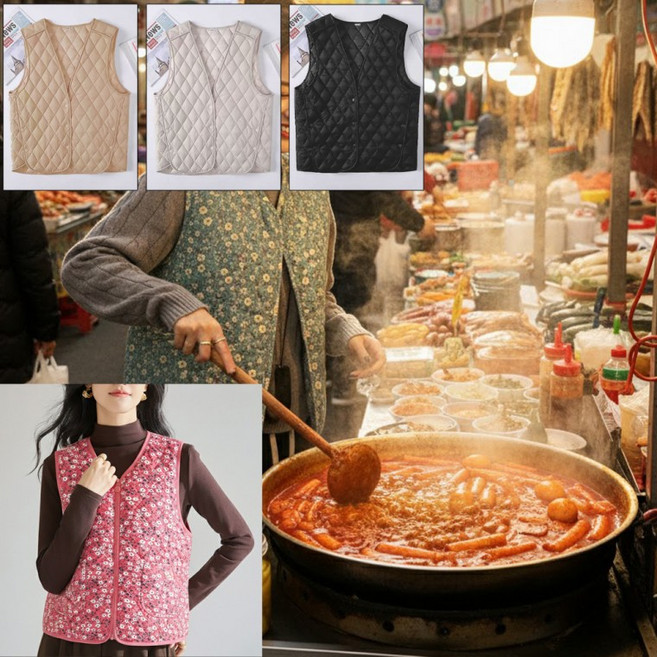 스윗엔젤/실버엔젤 김장조끼 경량누빔조끼 퀼팅조끼 보온이너조끼 다이아누빔 여성경량패딩조끼