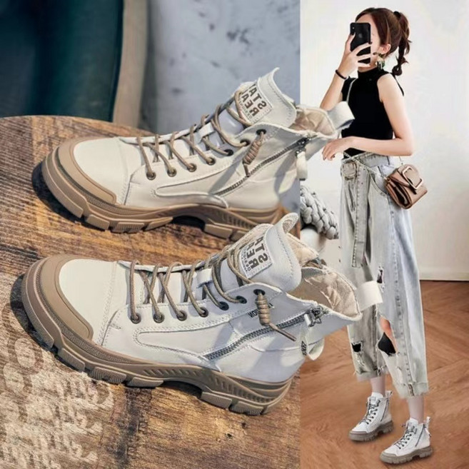 NaShang2022 하이탑 패션부츠 지퍼 워커 컴포트화 하이탑 운동화