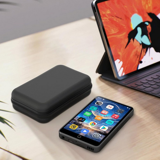 블루투스 및 WiFi가 지원되는 80GB MP3 플레이어 스포티파이 아마존 뮤직 유튜브 판도라 리비 어린이용 안드로이드 MP4 뮤직 플레이어 ZAQE 4인치 HD 풀, 4"CASE