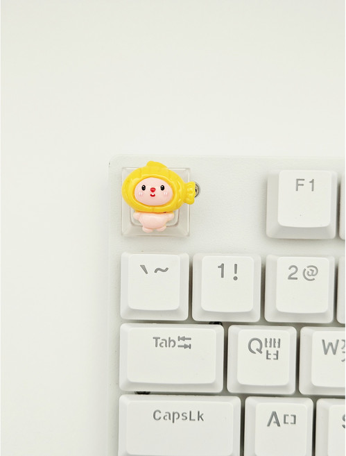 달콩 핑크루피 캐릭터 키캡, 2.붕어빵, 투명