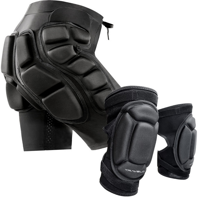 트레벨로 엑스쉴드 스키 스노우보드 엉덩이 보호대, 엉덩이(L)&무릎 보호대 세트, 1개