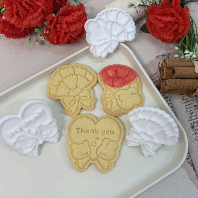 카네이션 쿠키커터 쿠키틀 2025 캐릭터, 1개, 4. 3종세트