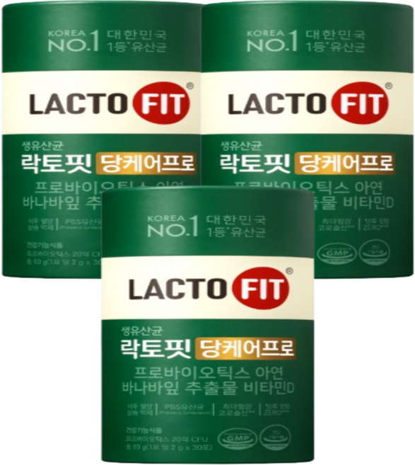 락토핏 당케어 프로 30개입 3통, 60g, 3개, 30회분