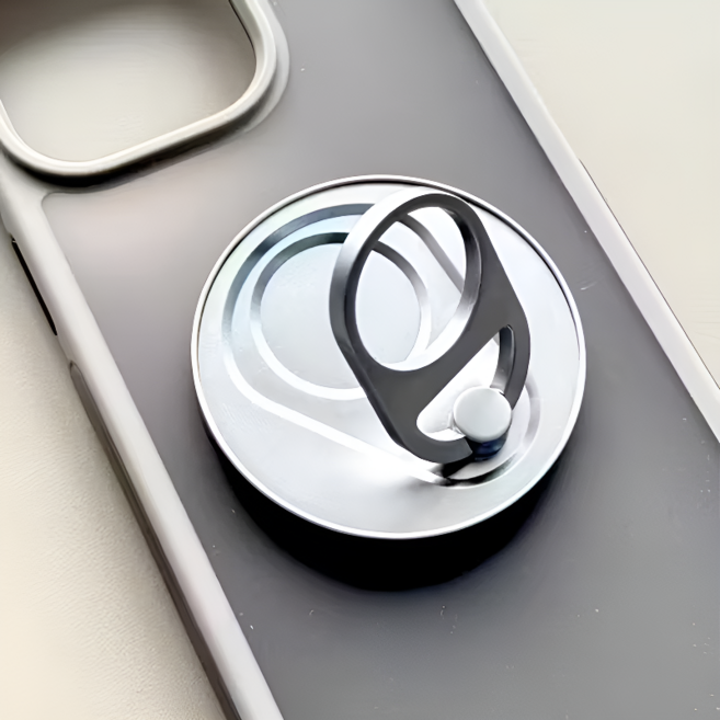 강력자석 슬림 콜라캔 맥세이프 휴대폰 링거치대, 실버