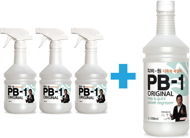 강력한 다목적 세정제 PB-1 3+1 (분무기형3+리필형1) 찌든때 기름때 가정용 업소용, 1개