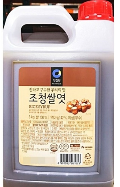 청정원 조청쌀엿 3kg/유통기한2026년1월7일까지, 1개, 3kg