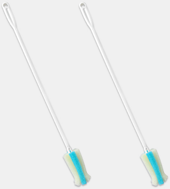 페트병솔 긴병 구석구석 청소 스펀지 브러쉬 세척스펀지, 블루(3027), 2개