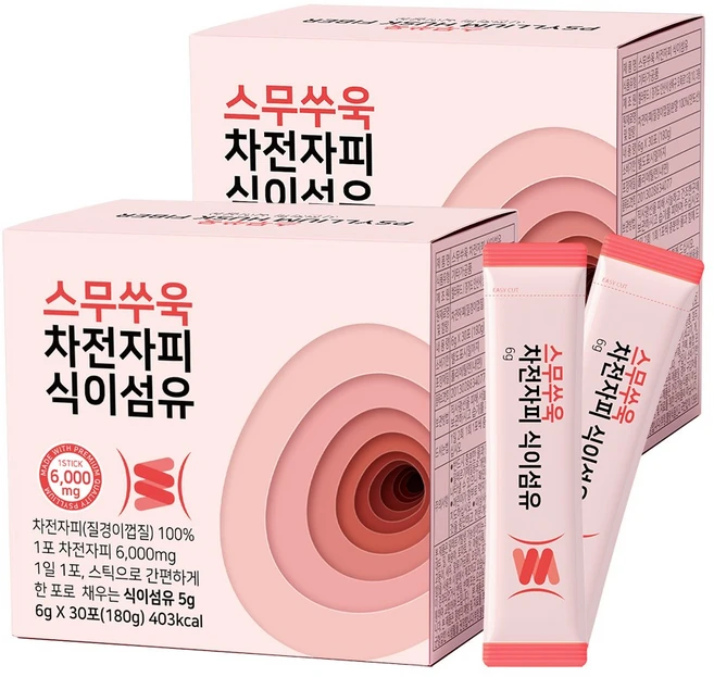 스무쑤욱 차전자피 식이섬유 30P, 180g, 2박스 - 쿠팡