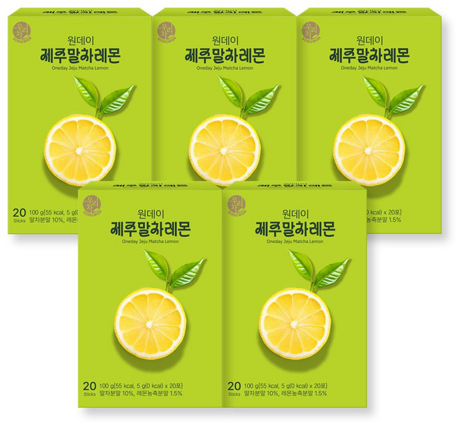 송원 우리차 제주 말차 레몬 20T, 5g, 5개, 20개입
