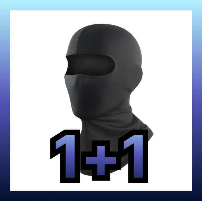 블랙쉘 3세대 오토바이 바라클라바 자외선차단 쿨 스포츠 1+1, 퓨어 블랙, 1세트