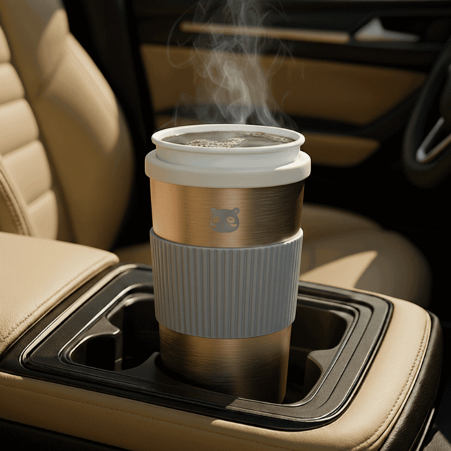 믿추 보온 보냉 컵홀더 차량용, 스테인리스, 1개