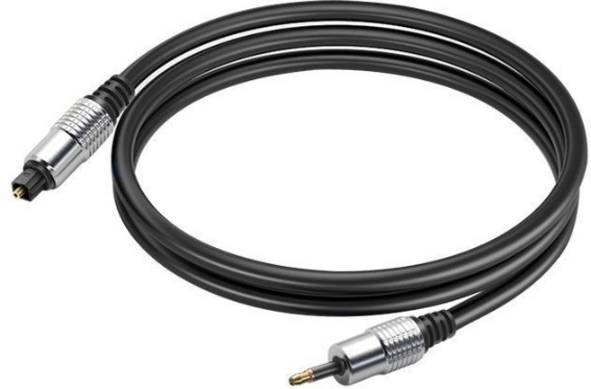 科寶隆 SPDIF/Toslink 3.5mm 轉方口光纖音頻線 音響連接線, 1個, 3.5mm轉光釺音頻線1米