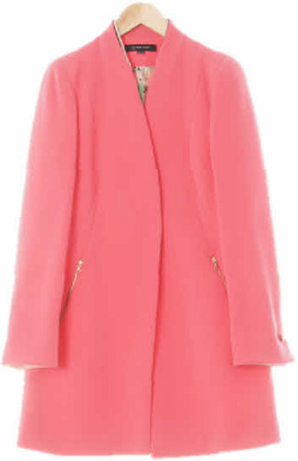 8858 나이스클랍 쇼킹핑크 노카라브이넥롱자켓 [85-94-160]