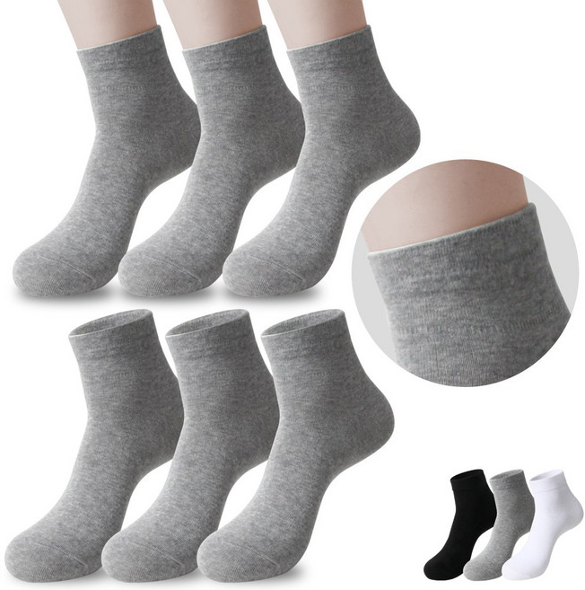 골져스토어 C97 씨구칠 남자 여자 순면97% 목조임없는 무압박 노밴드 양말 단목 길이 6켤레