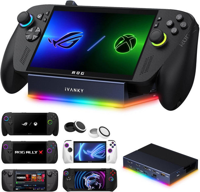 ROG Ally X2025Steam Deck OLEDLenovo Region GoS용 iVANKY 4-in- RGB 도킹 션 HDMI 기트 이더넷 0Gbps USB3.2 SDTF, Without Power