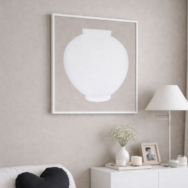 도르리 배전함 가리개 배전반 개업선물 재물운 액자 두꺼비집 가리개, 달항아리