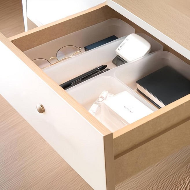 화장대 서랍 칸막이 정리함 세트(대 2p + 중 2p + 소 2p), 반투명, 1개