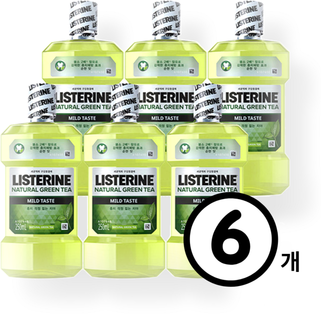 리스테린 그린티 마일드 250ml 6개
