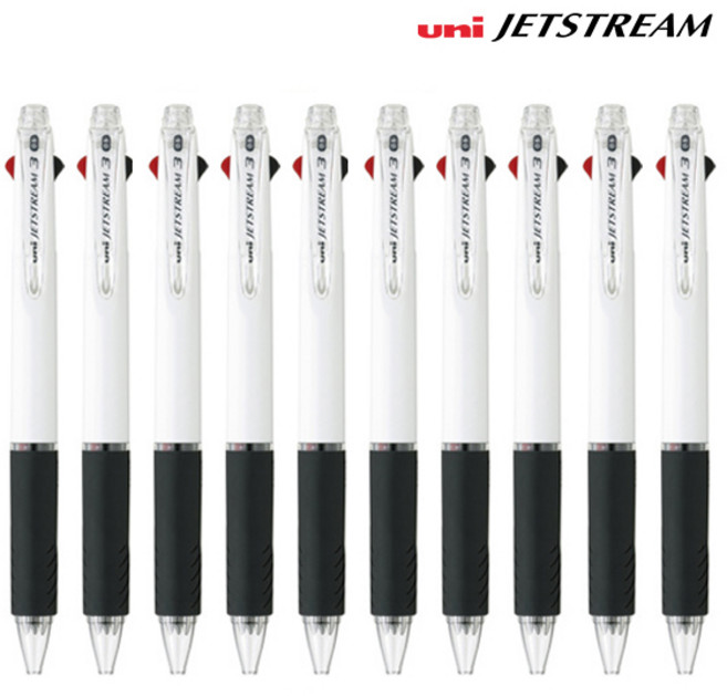제트스트림 3색 멀티펜 0.5mm SXE3-400, 화이트 1, 10개