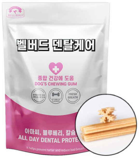 벨버드 푸드 덴탈케어 100g 강아지 껌간식, 종합건강, 5개
