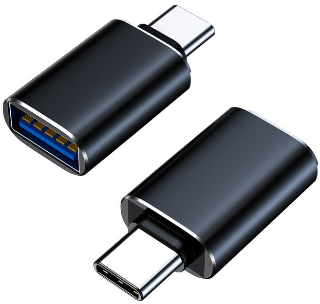 USB3.0轉TYPEC OTG轉接頭 適用於蘋果15, 1個, 黑色, 5cm