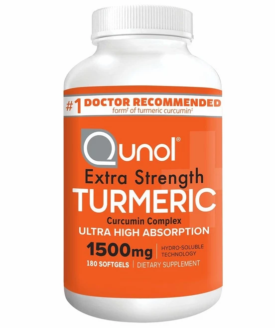 Qunol Turmeric Curcumin 큐놀 터메릭 커큐민 강황 추출물 1500mg 180정, 1개 - 쿠팡