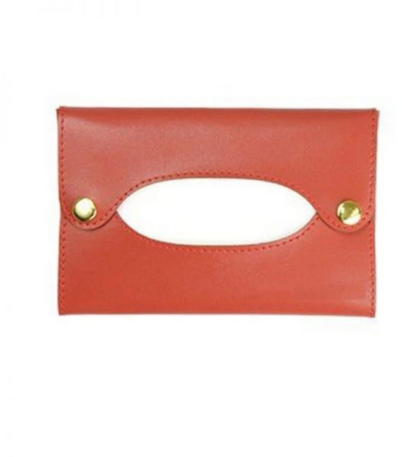 일본 스타일 간단한 가죽 티슈 가방 소형 휴대용 보관 커버 분리형 수건 정리 상자 물티슈 디펜서, 1개, Red