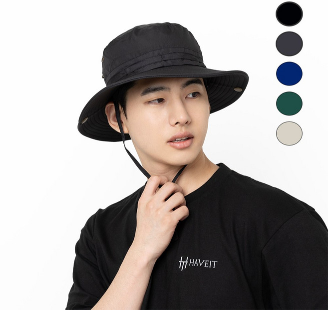 헤브잇 등산모자 남녀공용 버킷햇 캠핑모자 R17, 블랙