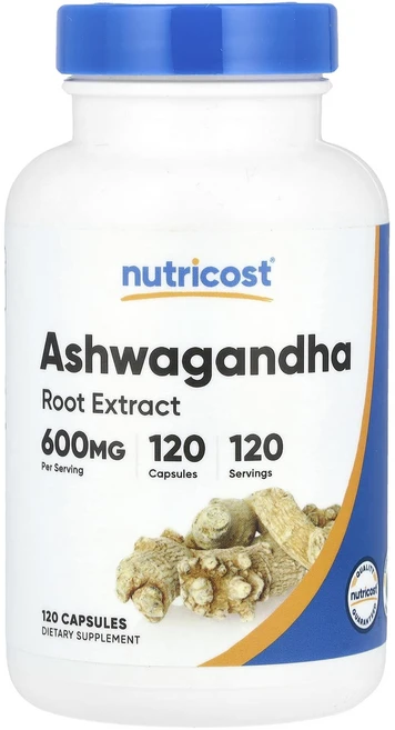 Nutricost 아슈와간다 뿌리추출물 600mg 캡슐 120정, Nutricost아슈와간다뿌리추출물600mg캡슐120정, 1개 - 쿠팡