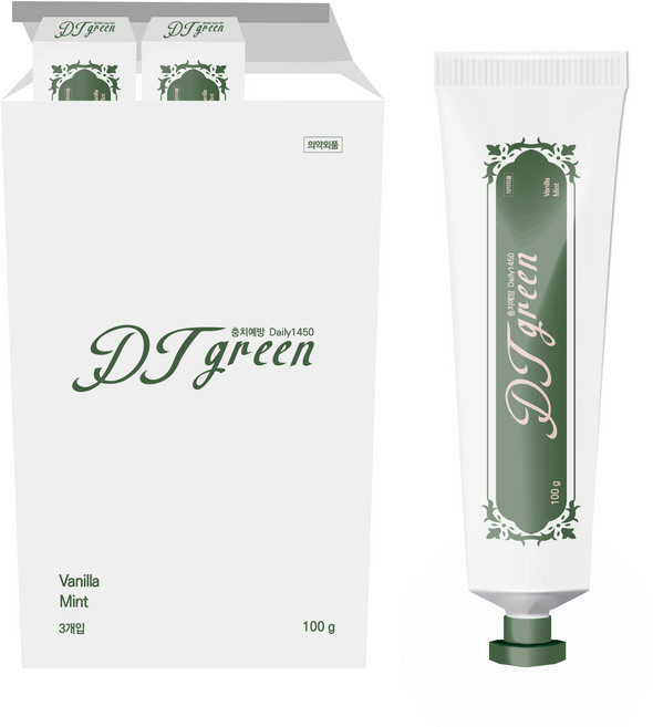 디티그린1450고불소치약 바닐라민트향 초등 청소년용, 100g, 3개