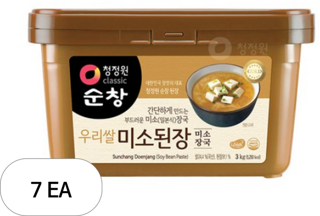 대상 청정원 우리쌀 미소된장, 3kg, 7개