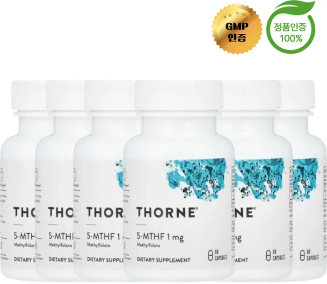 3+3 쏜리서치 엽산 5MTHF 1mg 캡슐 60정, 6개 - 쿠팡
