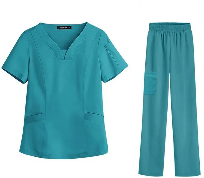 여성 반팔 간호사복 남여공용 루즈핏 속건 얇은 세트 간호사 유니폼 물리치료사복 LJX