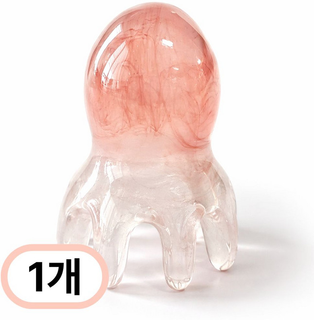 생활해랑 문어 괄사 두피 머리 승모근 지압 마사지, 로즈 마블, 1개