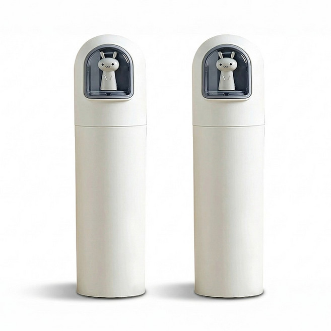 뉴하 몽글토끼 여행용 휴대용 칫솔 치약 케이스 보관함 2개 세트, 화이트, 1세트