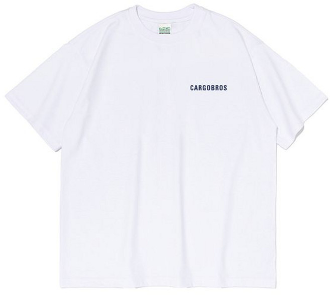 카고브로스 ESSENTIAL LOGO OVER SHORT SLEEVE T-SHIRT WHITE NAVY