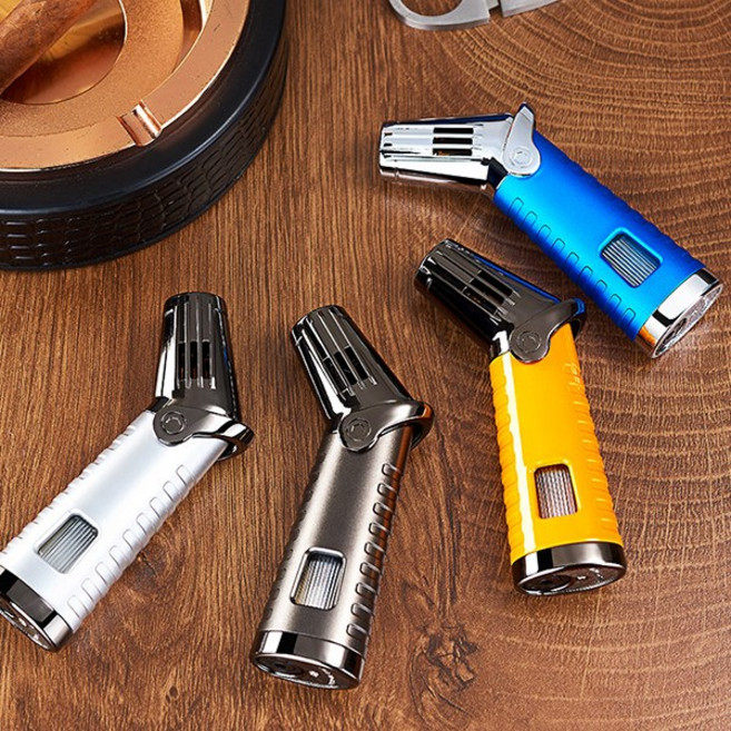 미니3구 토치라이터 캠핑용 가정용 요리용 미니토치 충전식 화력조절, 미니3구 캠핑용 토치라이터-골드, 1개