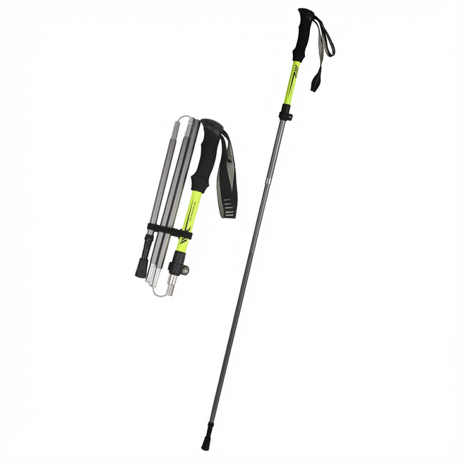 ZHEYE 초경량 접이식 듀랄루민7075 트레킹폴 등산스틱, 1개, 형광그린