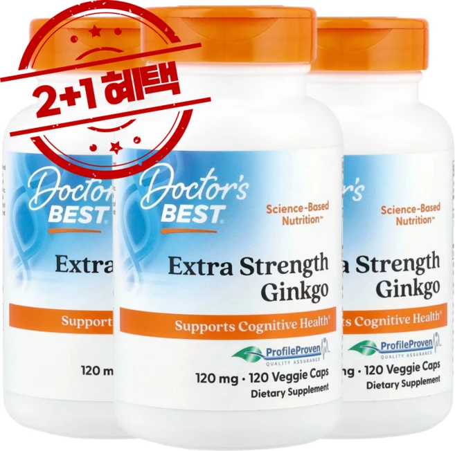 2+1 닥터스 베스트 은행나무 120mg 베지 캡슐 120정 - 쿠팡