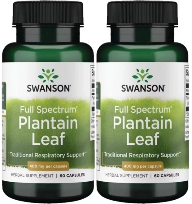 스완슨 질경이 잎 400mg, 2팩, 60정 - 쿠팡