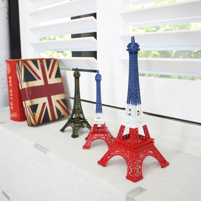 레이스 장구커튼 포인트 모래시계 가리개커텐 커튼봉포함, 에펠탑