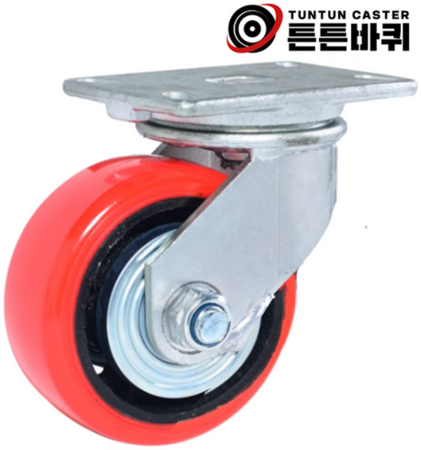 15cm(6인치) 720kg 우레탄 바퀴 회전형 산업용 캐스터 공장 단조 고중량 폭64mm, 선택25_고중량15cm(6인치) 고정, 하중450~600KG (선택25~36)