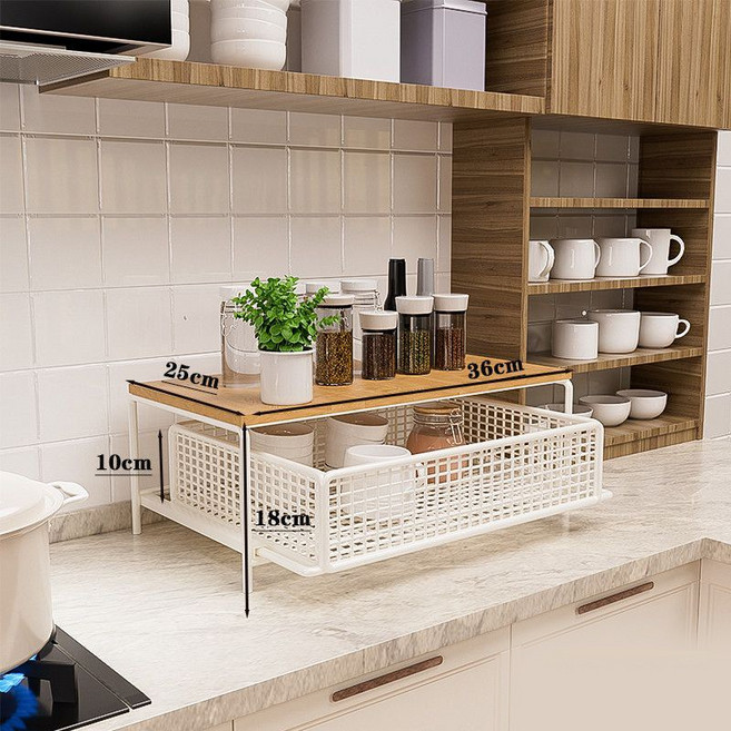 커피머신 정리대 서랍형 데스크 수납 선반 주방 책상 겸용 커피 액세서리 보관함 XZ5300, 1개, 흰색